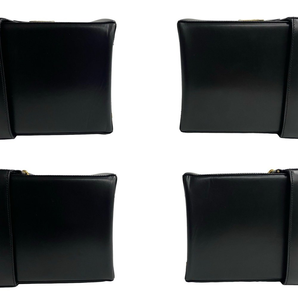 CELINE Logo Carriage Hardware Calfskin Leather Handbag Vanity Bag Makeup Box - Picture 7 of 9
